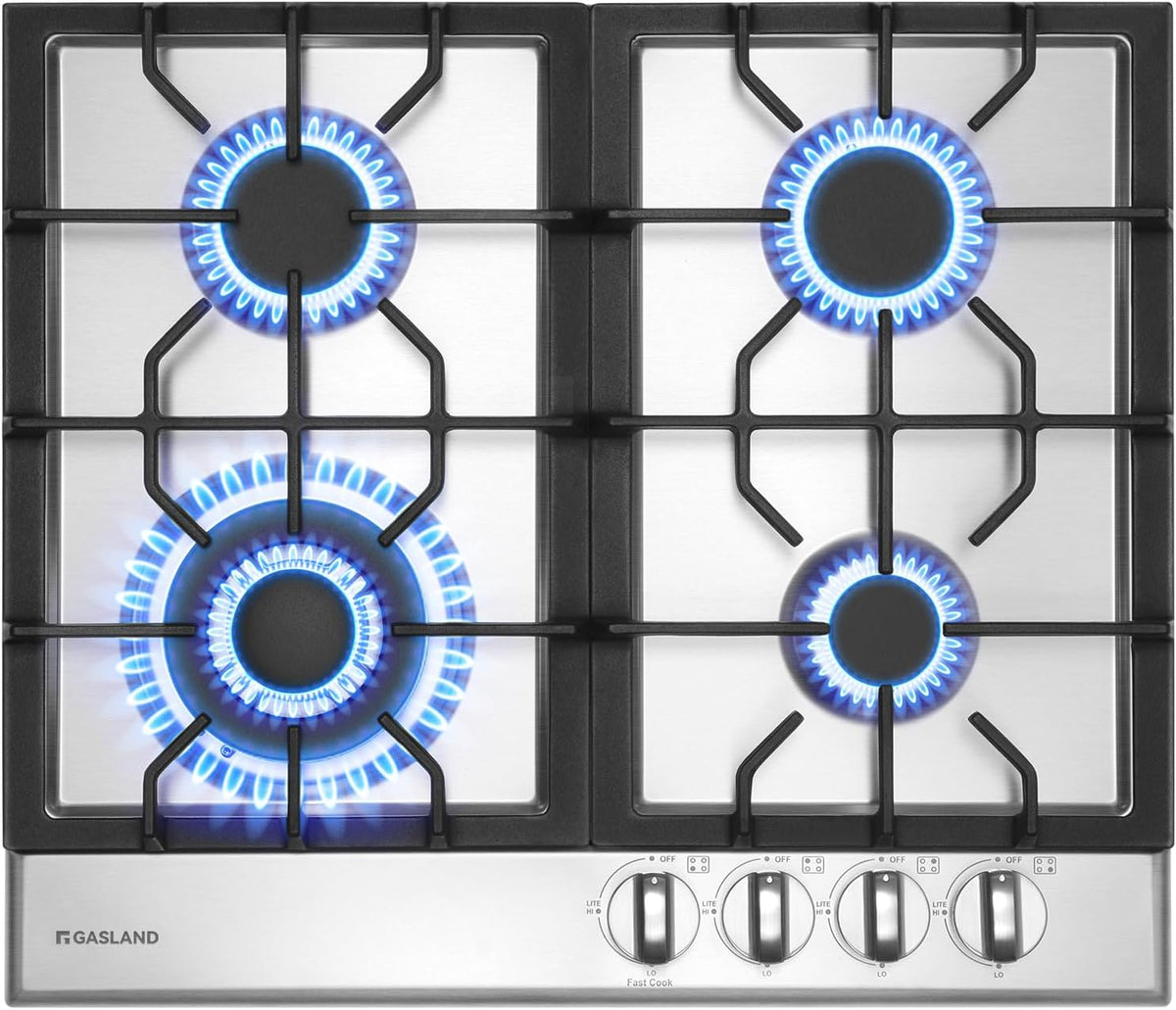 30" Professional 5-Burner Gas Range, Cast Iron Griddle/Grill, NG/LPG Convertible 120V (Black, CSA Certified)