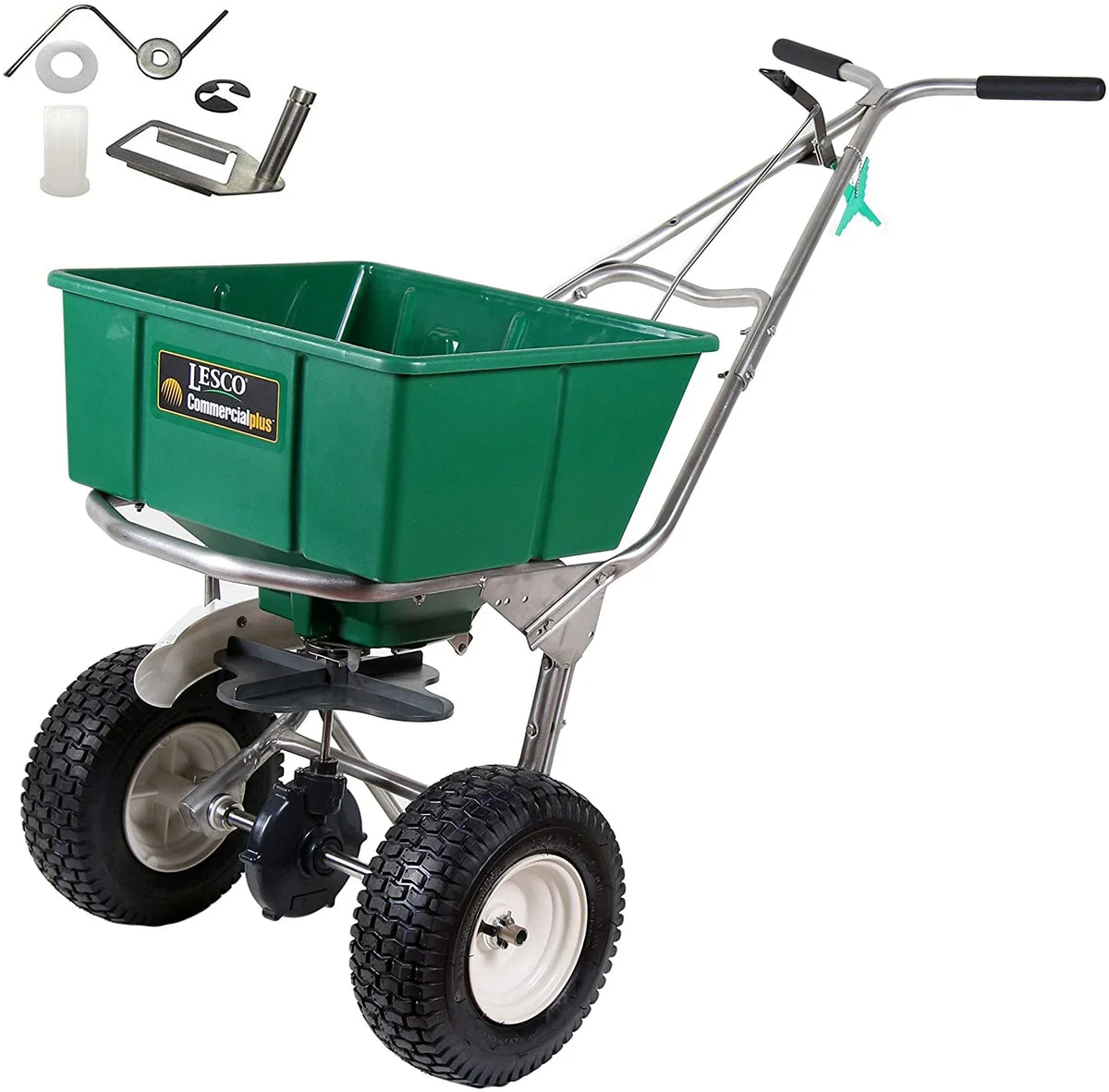 101186 High Wheel Walk-Behind Fertilizer Spreader with 092463 Agitator Repair Kit, 2-Piece Bundle