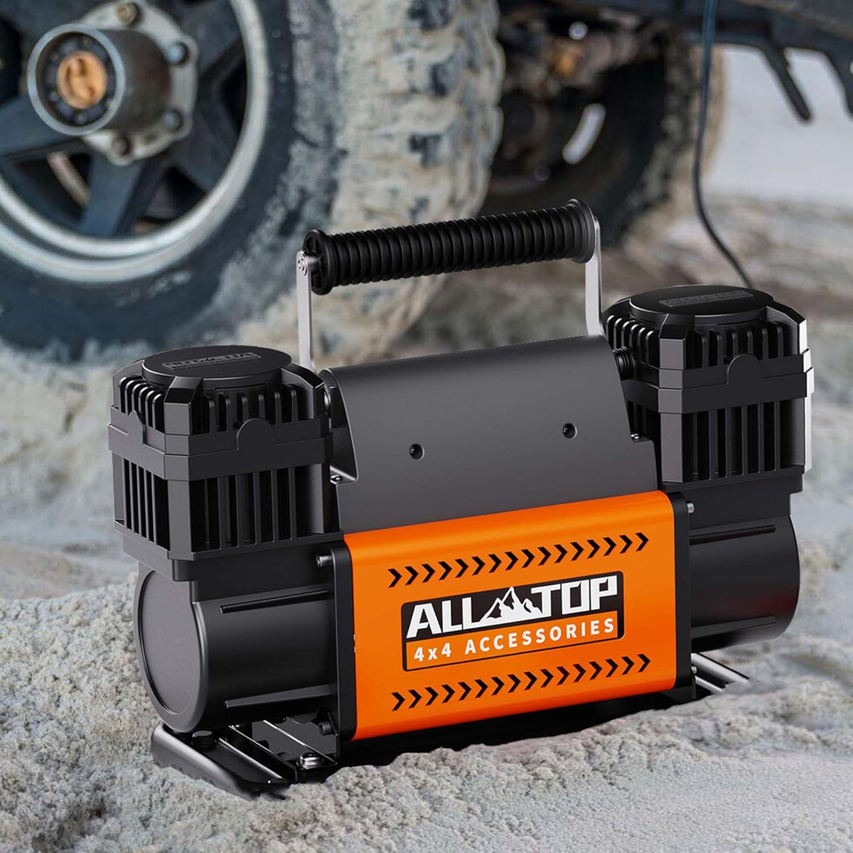 12V Portable Dual Cylinder Air Compressor Kit, 12.35CFM, Heavy-Duty 150PSI Max, Off-Road Tire Inflator for Trucks, 4WD & RVs