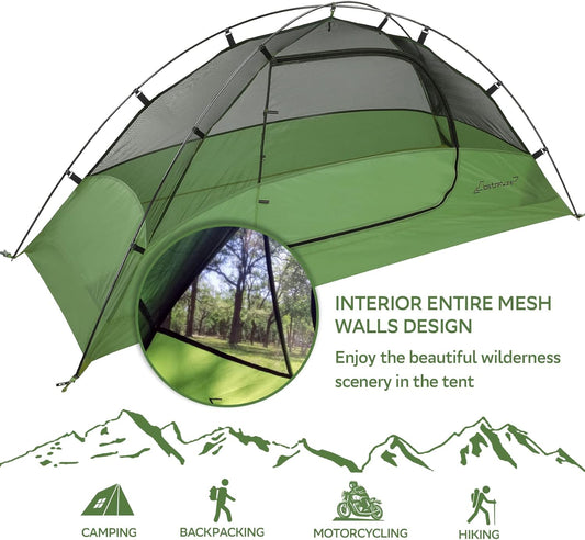 Ultra-Light 2/3/4 Person Waterproof Backpacking Tent for Hiking & Camping