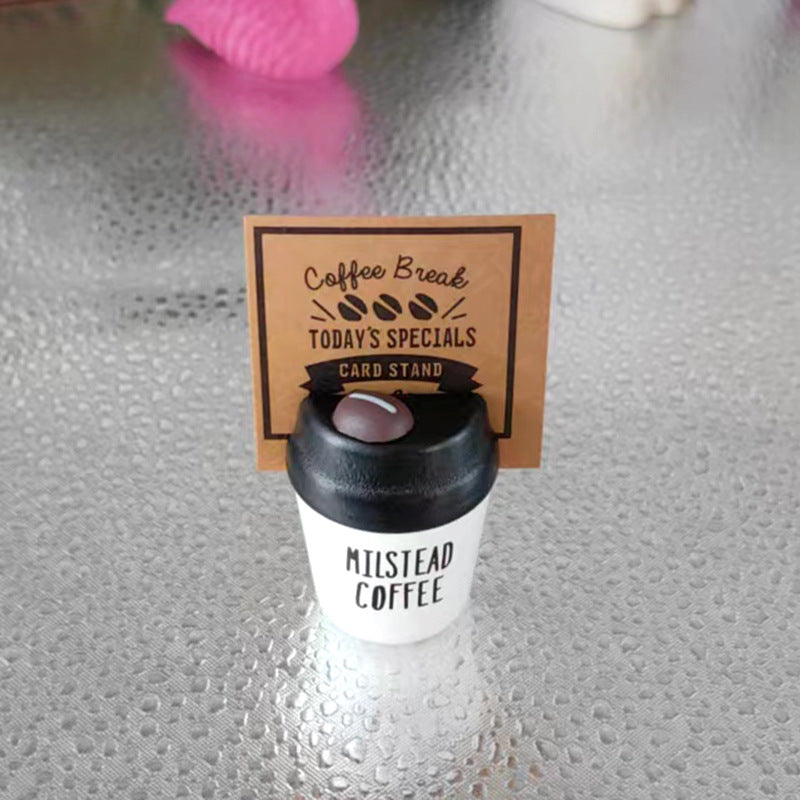 Wooden Gold Coffee Cup Message and Card Holder