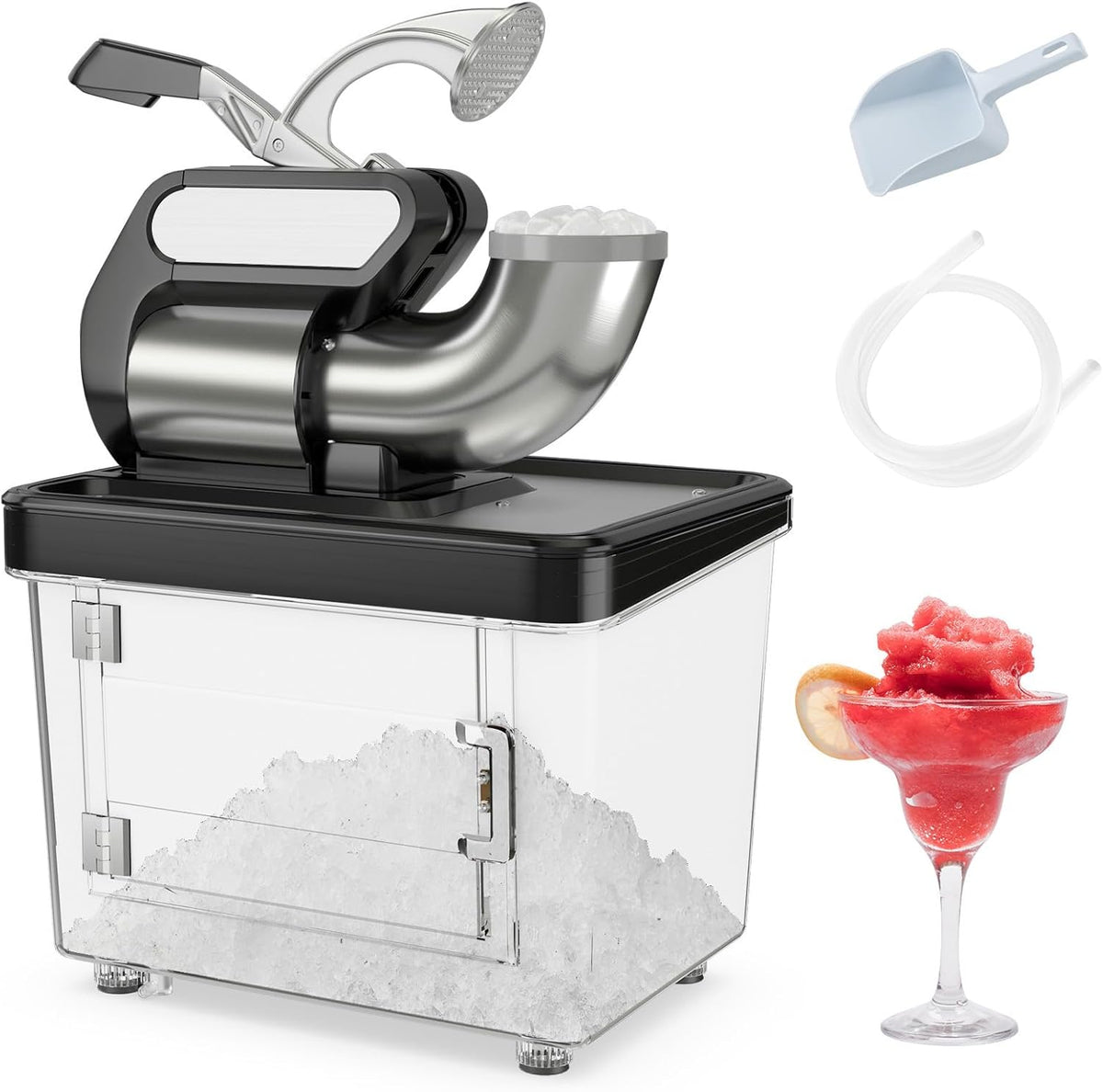 660LBS/H Commercial Ice Crusher 300W ETL 120V Double Blades Gray