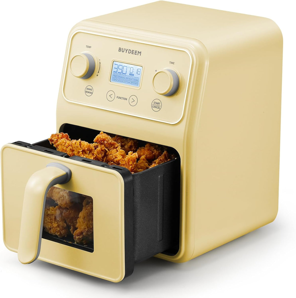 8-in-1 Retro Air Fryer Oven 4.2 Gallons, Visible Window, Vibration Alert, One-Touch Control & LCD Display, Light Green