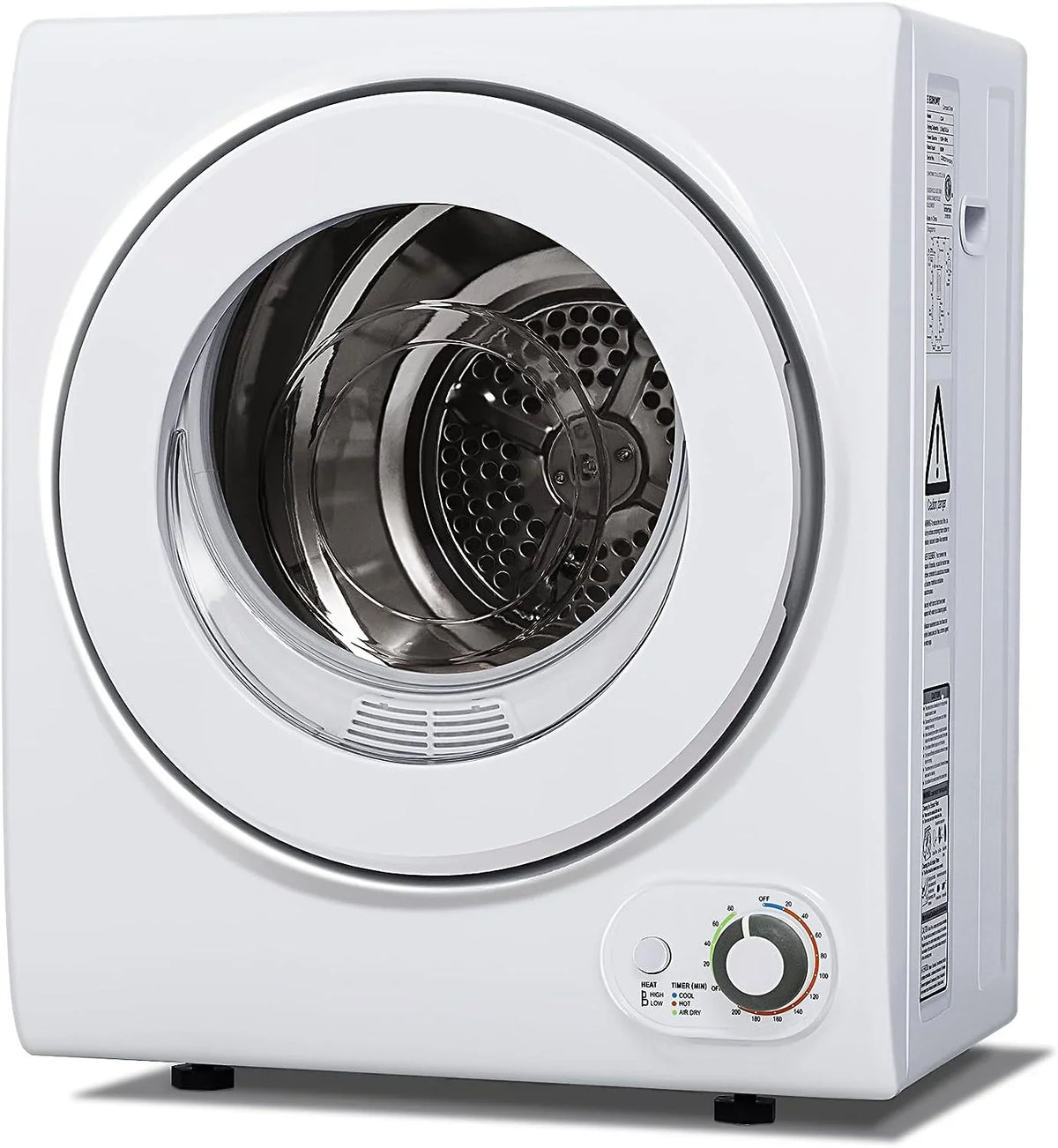 Portable 850W Clothes Dryer, 1.5 cu.ft, Compact Quiet, Wall-Mountable, ETL Certified, Perfect for Small Spaces