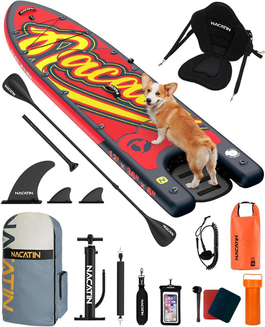 Inflatable SUP with Dog Ramp, Complete Set for Adults & Dogs
