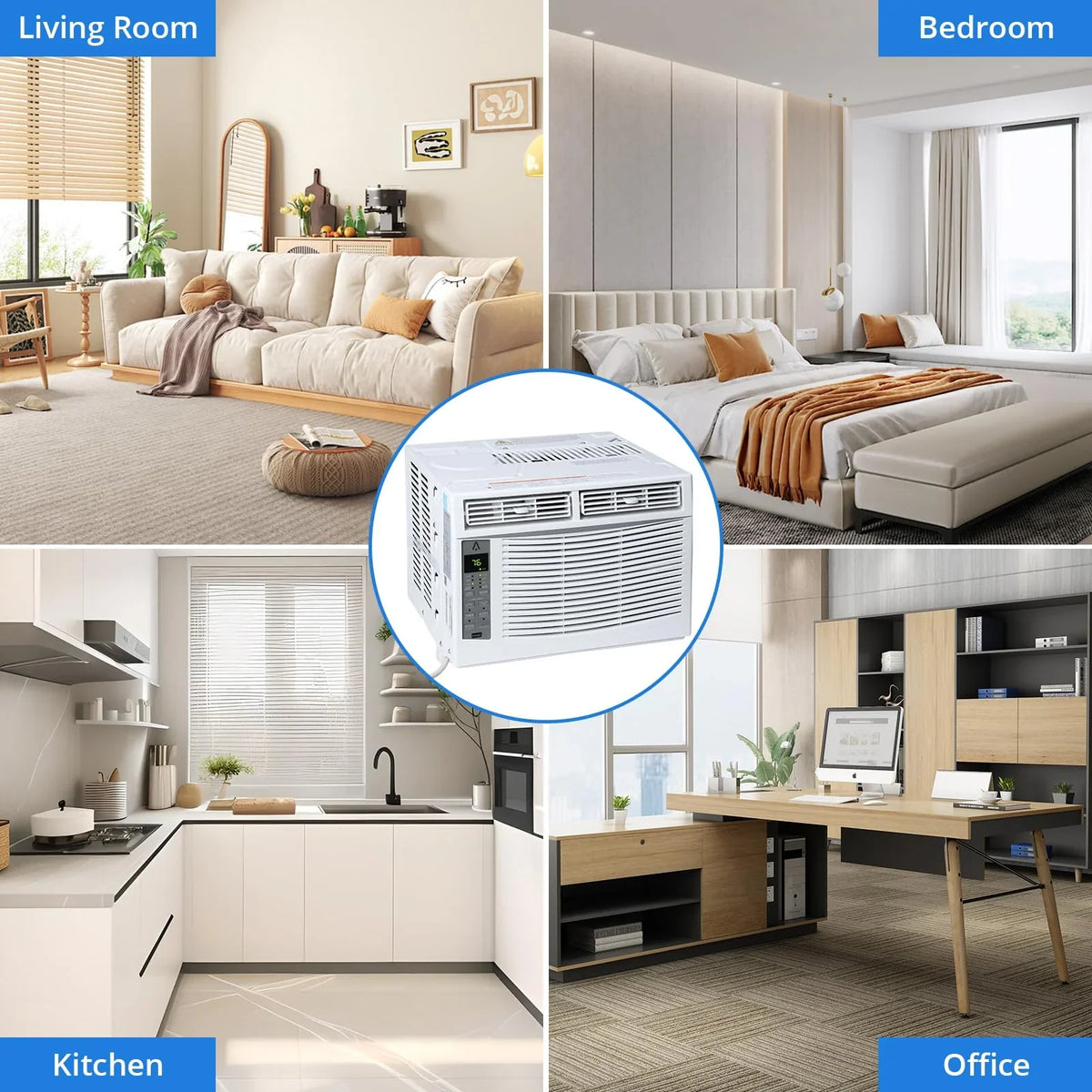 6000 BTU 115V Window Air Conditioner, Reusable Filter Controls, 250 Sq.Ft Coverage