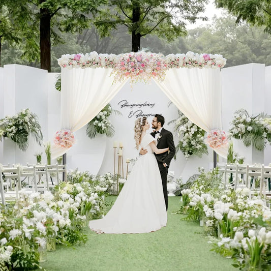 10x10ft Heavy Duty Adjustable Metal Backdrop Stand Kit for Wedding Party Photography