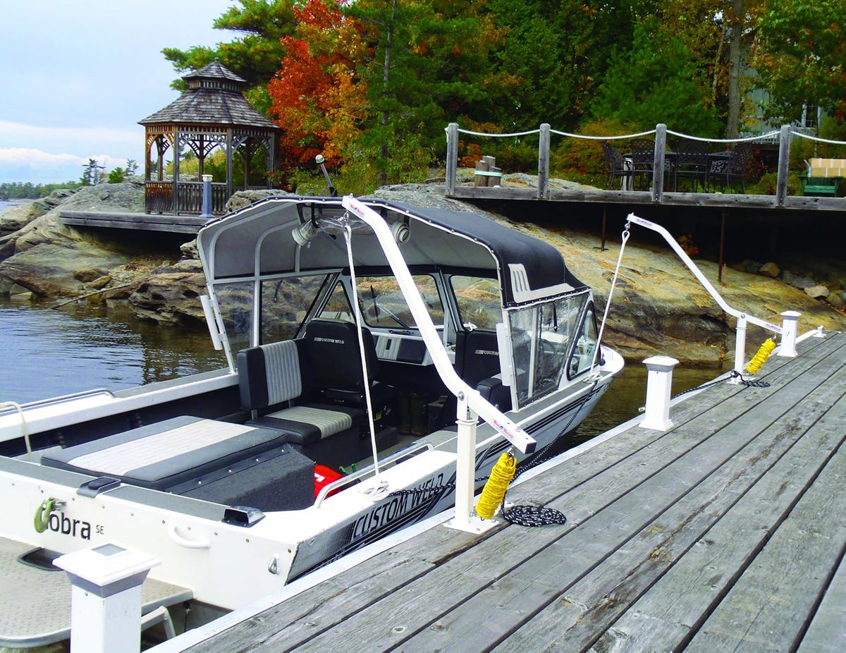 Dock Edge Side Mooring Arms and Wake Watcher Mooring System Lines and Hardware, 3500-Pound