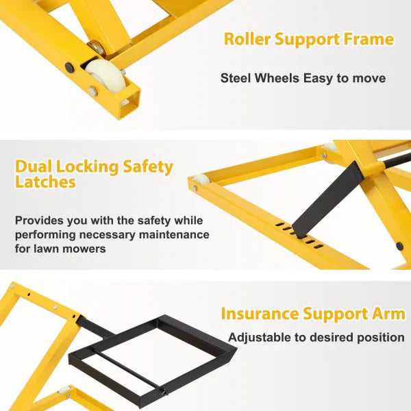 26 Inch Hydraulic Lawn Mower Lift, 500 LBS Capacity, Solid Steel, for Riding Mowers Tractors ATVs