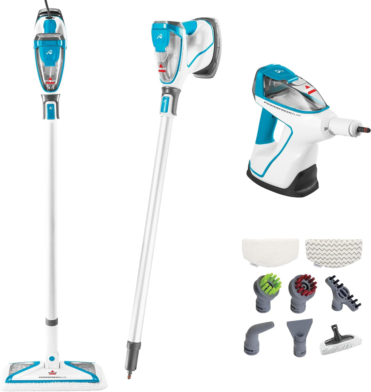 3-in-1 Heavy-Duty Steam Cleaner & Handheld Steamer, Indoor Outdoor for Garage, Car, RV, Windows, Black