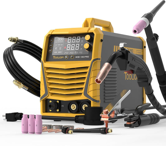 250A 110V/220V Dual Voltage Aluminum Alloy MIG Welder with Pulse, 4-in-1 Multifunction, Gas/Gasless, MIG/Lift TIG/MMA