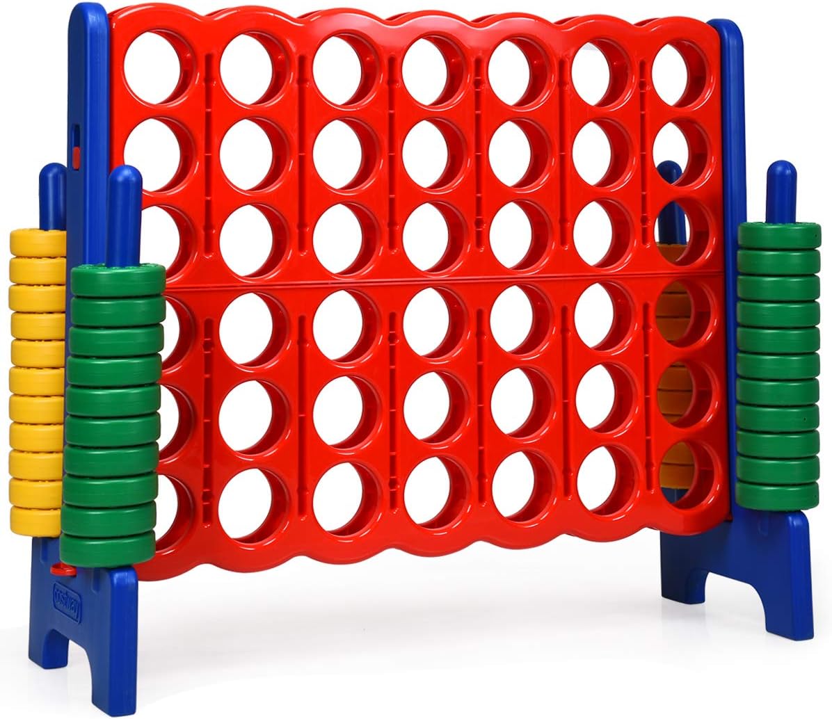 Giant 4-Player Competitive Game Set for Kids & Adults, 3.5ft Tall, Indoor/Outdoor, Includes 42 Large Rings & Quick-Release Sliders, Ideal for Holiday Gatherings
