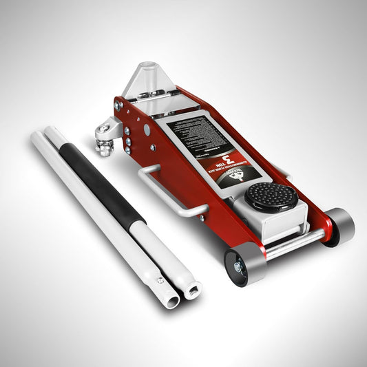 3 Ton Low Profile Aluminum Steel Racing Floor Jack Dual Piston Quick Lift Red