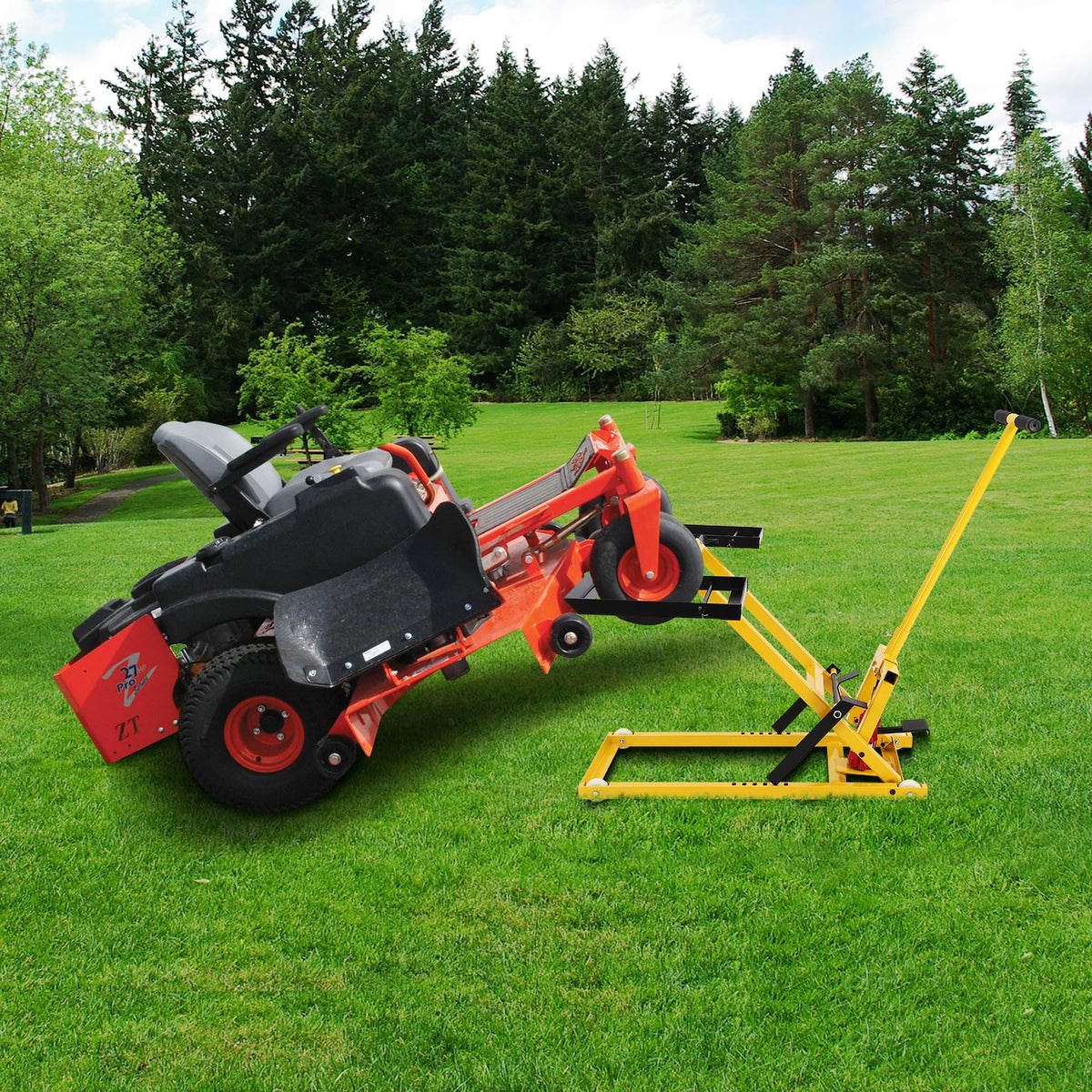 26 Inch Hydraulic Lawn Mower Lift, 500 LBS Capacity, Solid Steel, for Riding Mowers Tractors ATVs