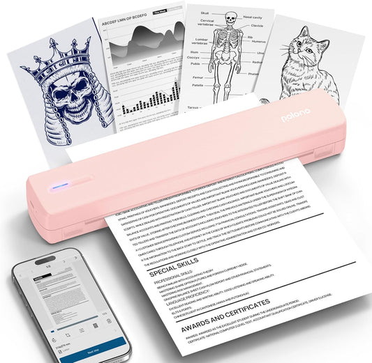 Portable Printer, D810 Bluetooth Thermal Printer, Inkless Printer Compatible with Phone and Laptop