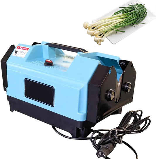 Electric Double Head Garlic Root Cutter Top Tails Remover Machine Blue