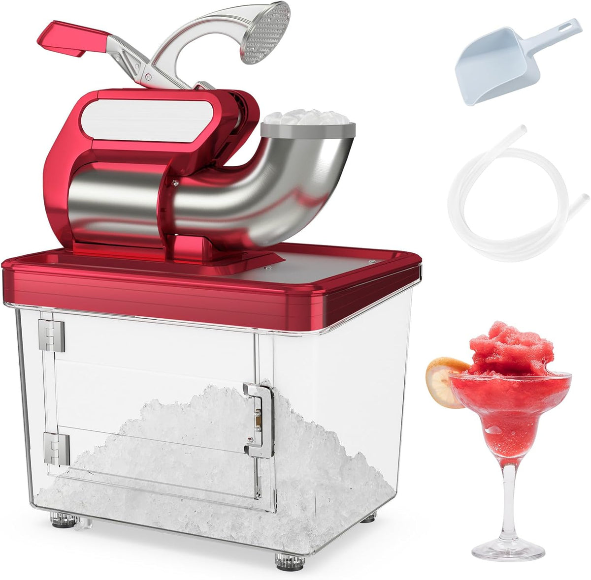 660LBS/H Commercial Ice Crusher 300W ETL 120V Double Blades Gray