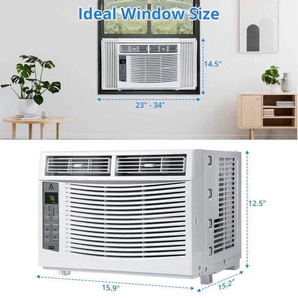 6000 BTU 115V Window Air Conditioner, Reusable Filter Controls, 250 Sq.Ft Coverage