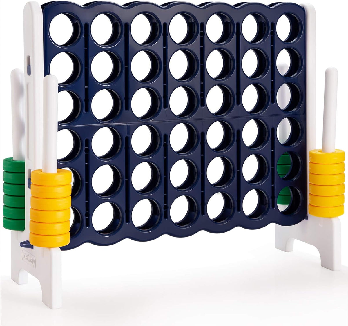 Giant 4-Player Competitive Game Set for Kids & Adults, 3.5ft Tall, Indoor/Outdoor, Includes 42 Large Rings & Quick-Release Sliders, Ideal for Holiday Gatherings