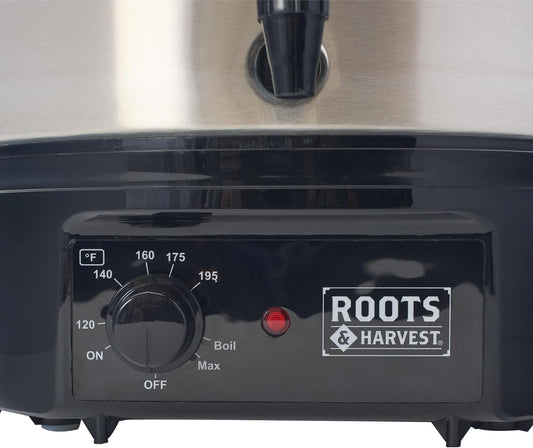 Electric bath canning pot - Stainless steel body with glass lid | Capacity 27 liters, suitable for home canning.