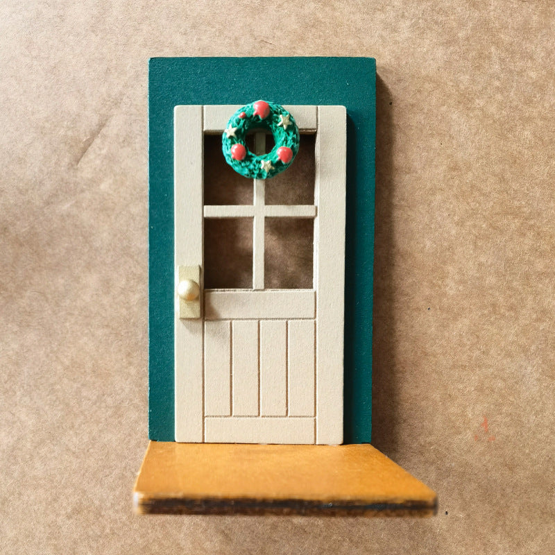 Wooden Christmas Door Ornament with Magnetic Attachment