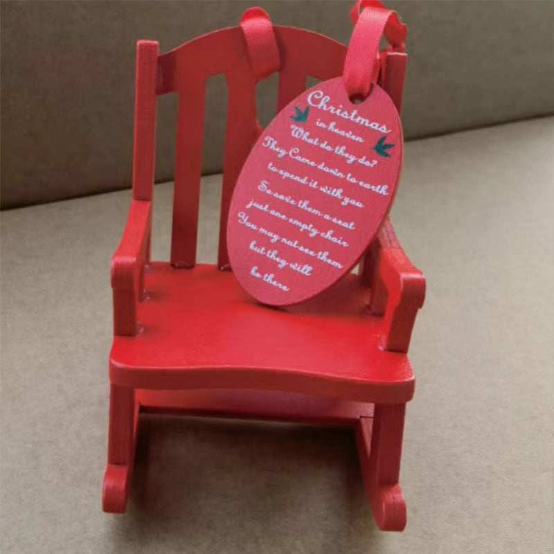 Mini wooden rocking chair decorative ornament