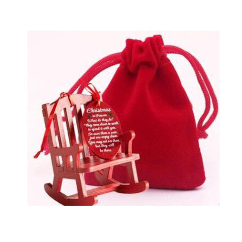 Mini wooden rocking chair decorative ornament