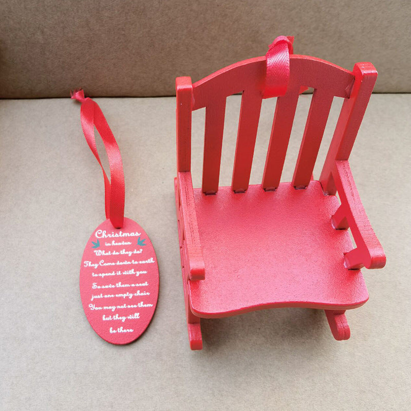 Mini wooden rocking chair decorative ornament
