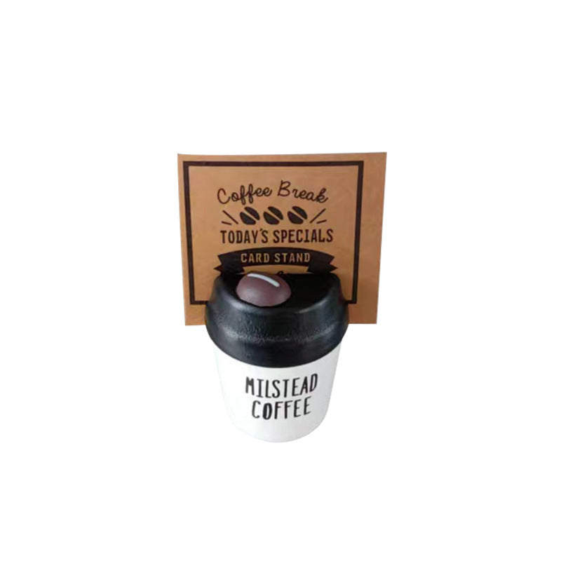 Wooden Gold Coffee Cup Message and Card Holder