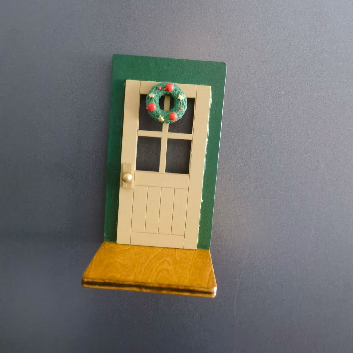 Wooden Christmas Door Ornament with Magnetic Attachment