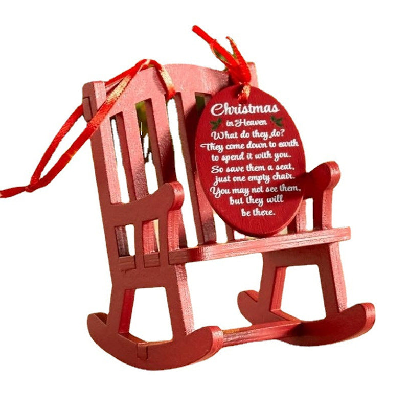 Mini wooden rocking chair decorative ornament
