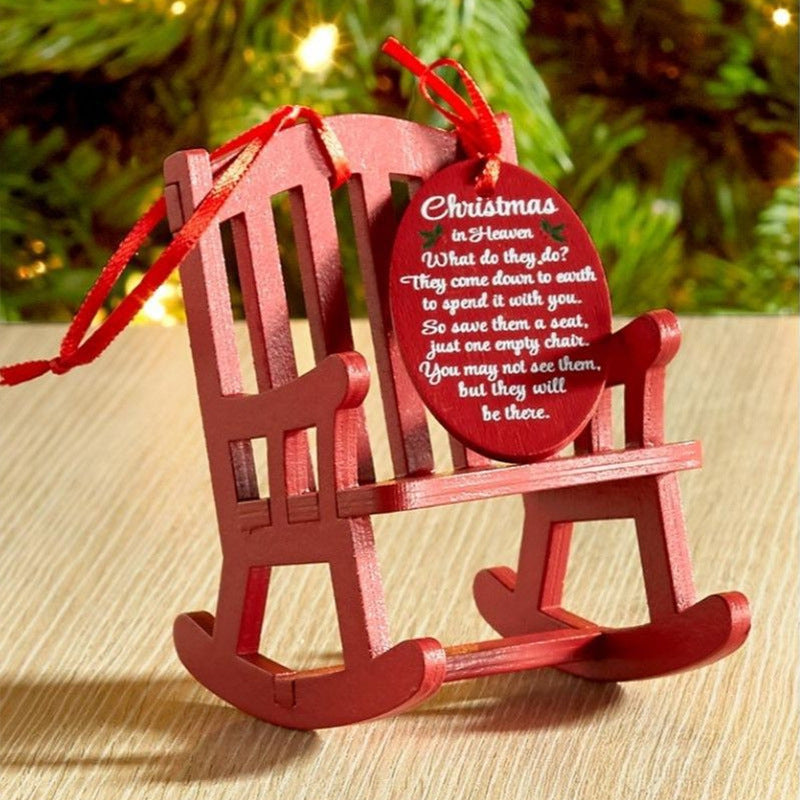 Mini wooden rocking chair decorative ornament