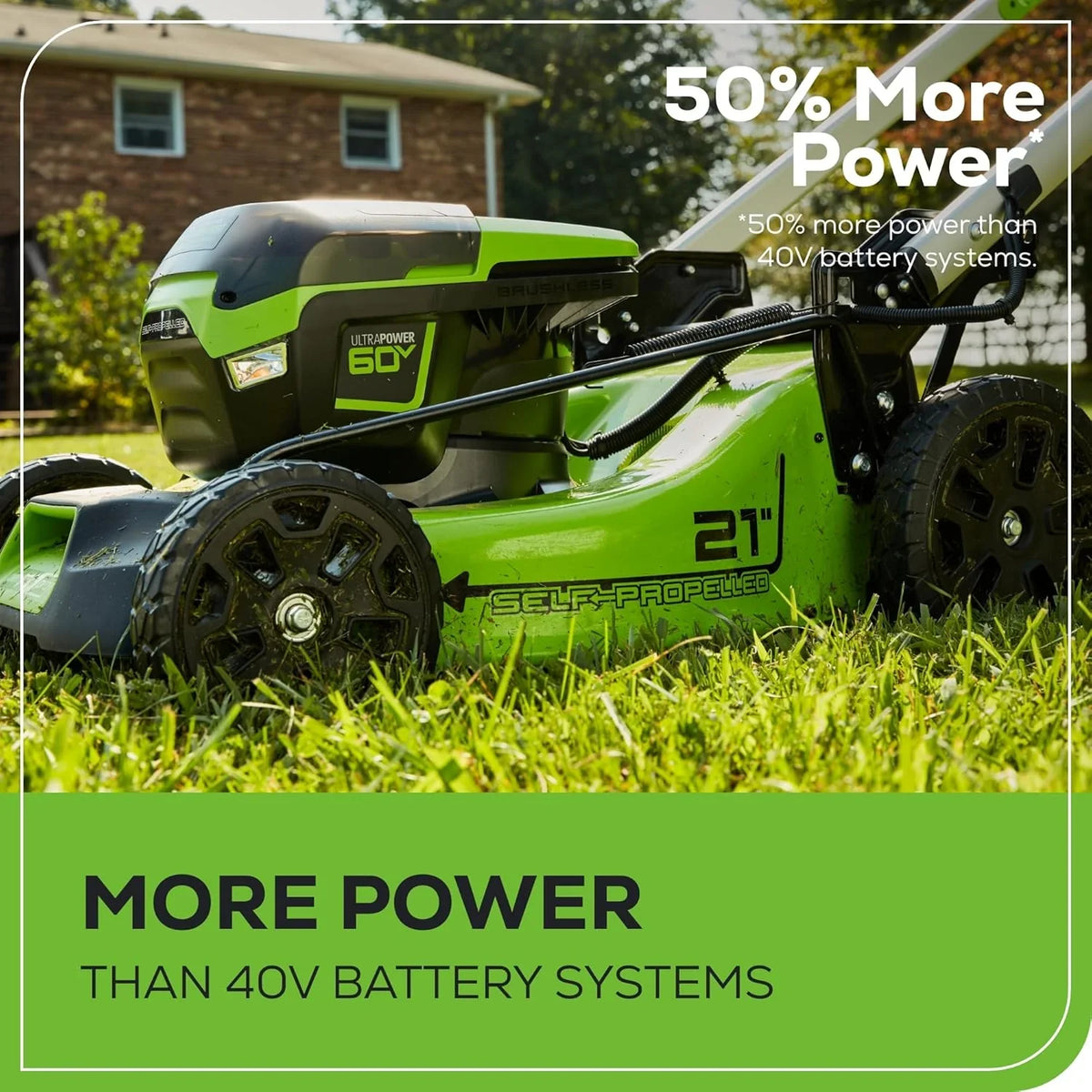 60V 21" Cordless Self-Propelled Lawn Mower, 2 x 4.0Ah Batteries & Dual Port Rapid Charger