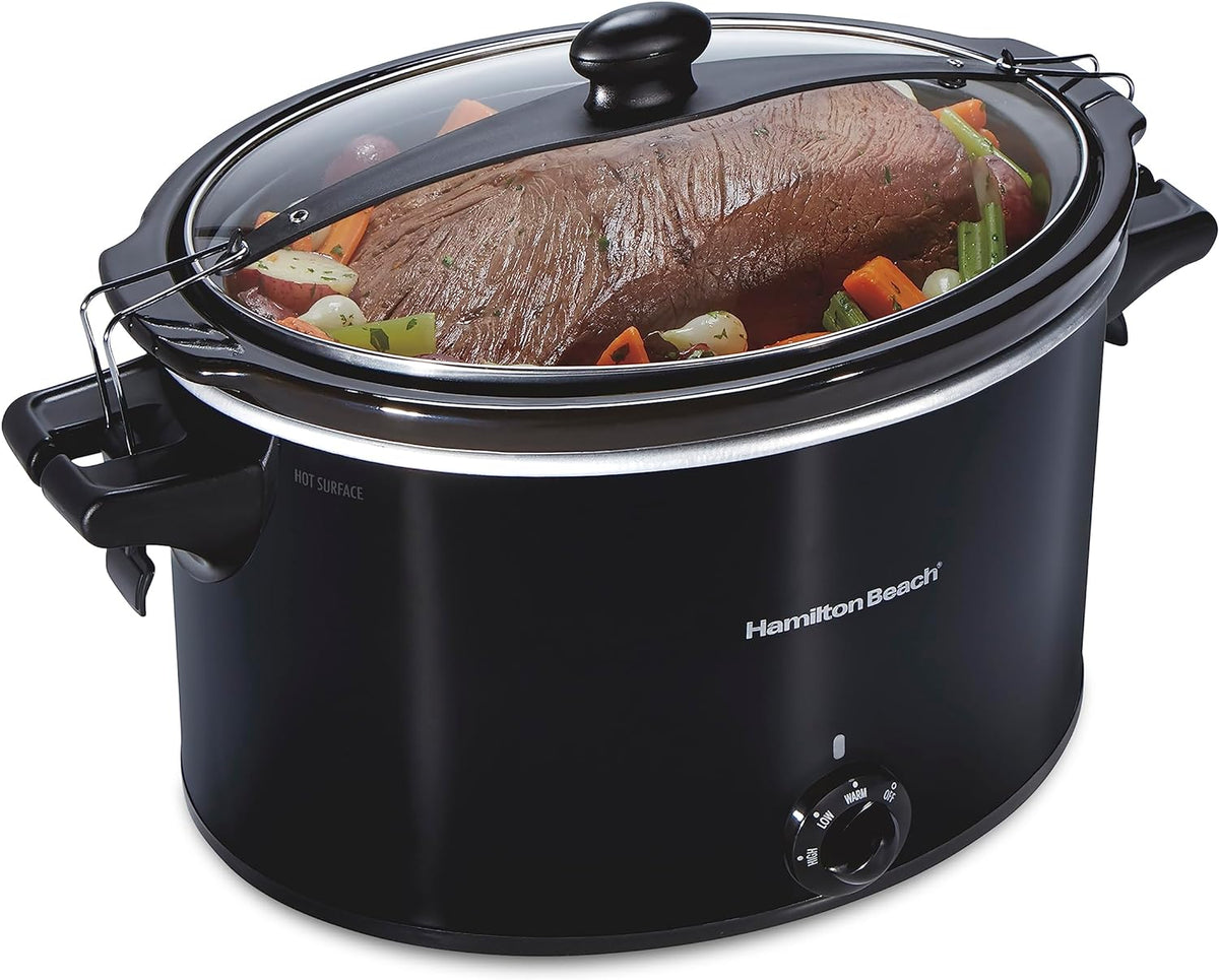 Extra-large capacity "fixed or slow-cooking" electric pressure cooker, capacity 10 liters, black