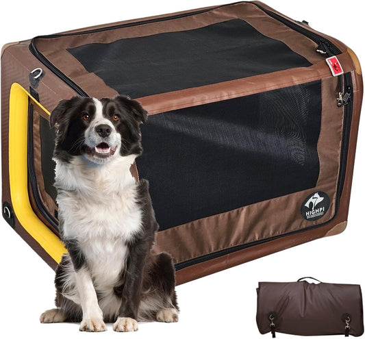 Collapsible Inflatable Dog Car Crate, Portable Travel Seat for Small Dogs (26x23x23)