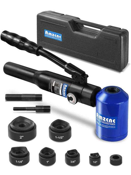 AMZCNC Hydraulic Knockout Punch Electrical Conduit Hole Cutter Set KO Tool (12T(1/2"-4"))