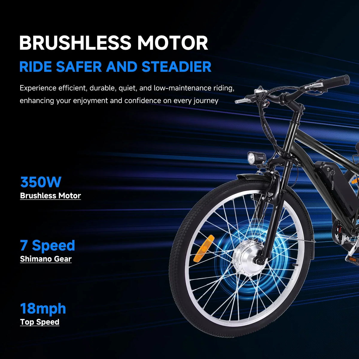 26 Inch Adult 3 Wheel Electric Tricycle with Basket, Fat Tires,7 Speeds,350W Powerful Motor, 36V 10Ah Removable Battery ���ゆ�� Dark Gray