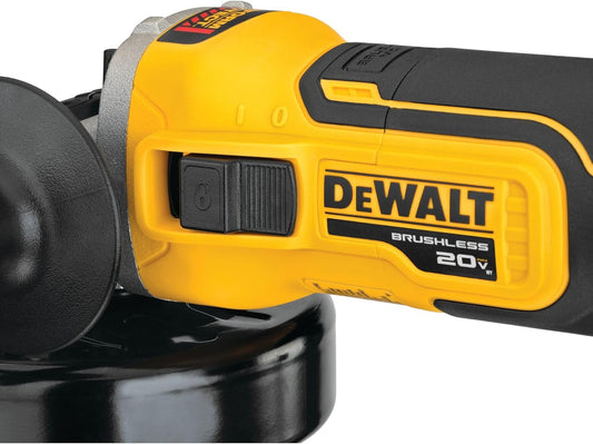 20V MAX XR Angle Grinder, 4-1/2", Spring Brake, Slide Switch, Tool Only