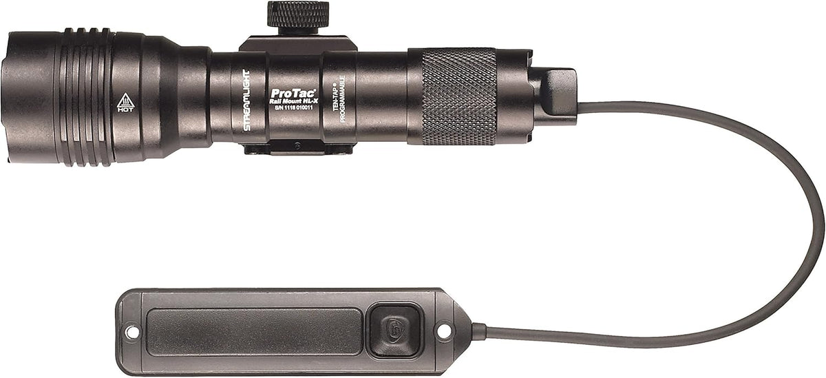 ProTac rail-mounted HL-X USB device, rechargeable USB battery, USB cable, holster and packaging box - 1000 lumens