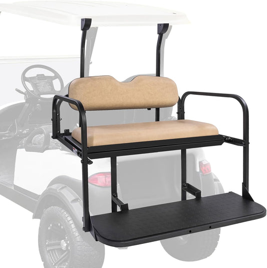 Club Car Upholstery Kit (2004+) Beige Seat Covers & Metal Foot Pedals