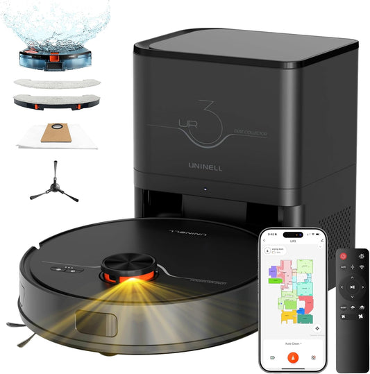 5000Pa Robot Vacuum Mop Cleaner, 180min Runtime, 70-Day Auto-Empty, Laser Navigation, Wi-Fi/App/Alexa, For Pet Hair Hard Floors