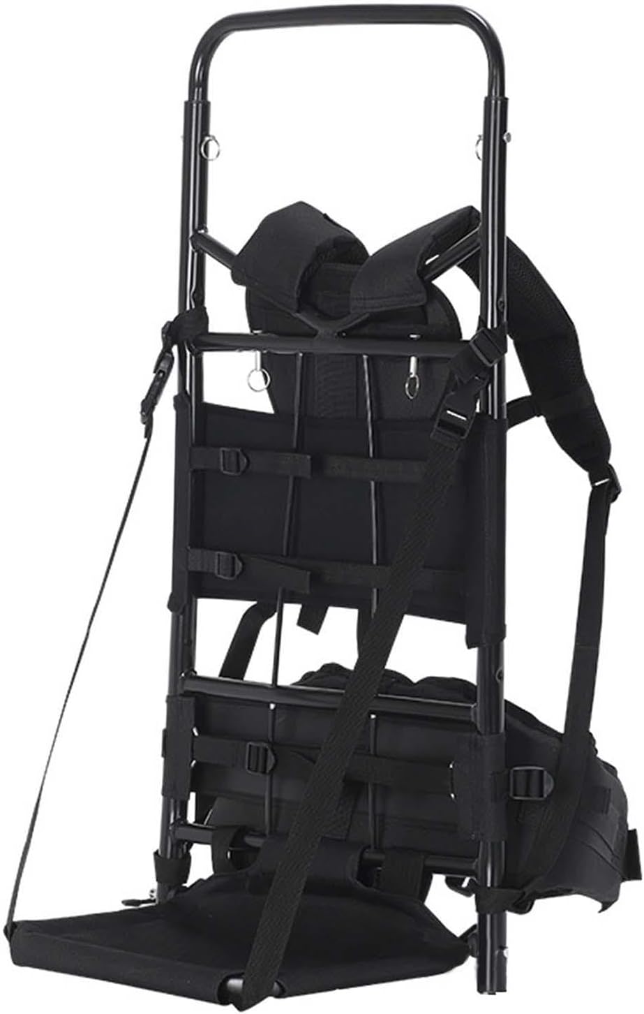 Heavy-Duty Foldable Backpack Frame, Multi-Functional Adjustable Shoulder Straps for Outdoor & Rock Climbing