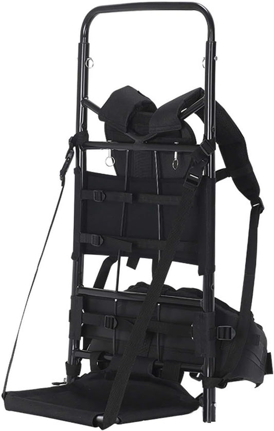 Heavy-Duty Foldable Backpack Frame, Multi-Functional Adjustable Shoulder Straps for Outdoor & Rock Climbing