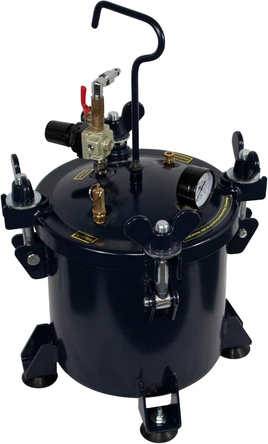 255C type 2.5 gallon pressure tank, used for epoxy resin casting, coated steel tank body, portable, blue