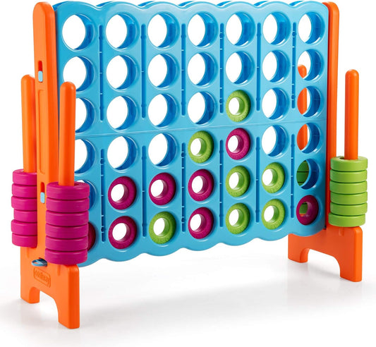 Giant 4-Player Competitive Game Set for Kids & Adults, 3.5ft Tall, Indoor/Outdoor, Includes 42 Large Rings & Quick-Release Sliders, Ideal for Holiday Gatherings