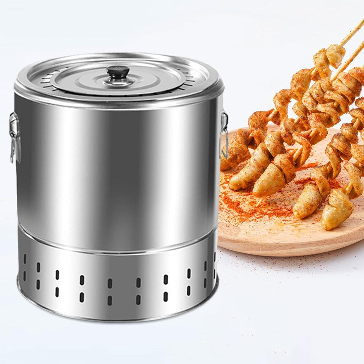 Large Hanging Charcoal BBQ Bucket, Outdoor Barbecue Grill & Cooking Tool for Outdoor Grilling