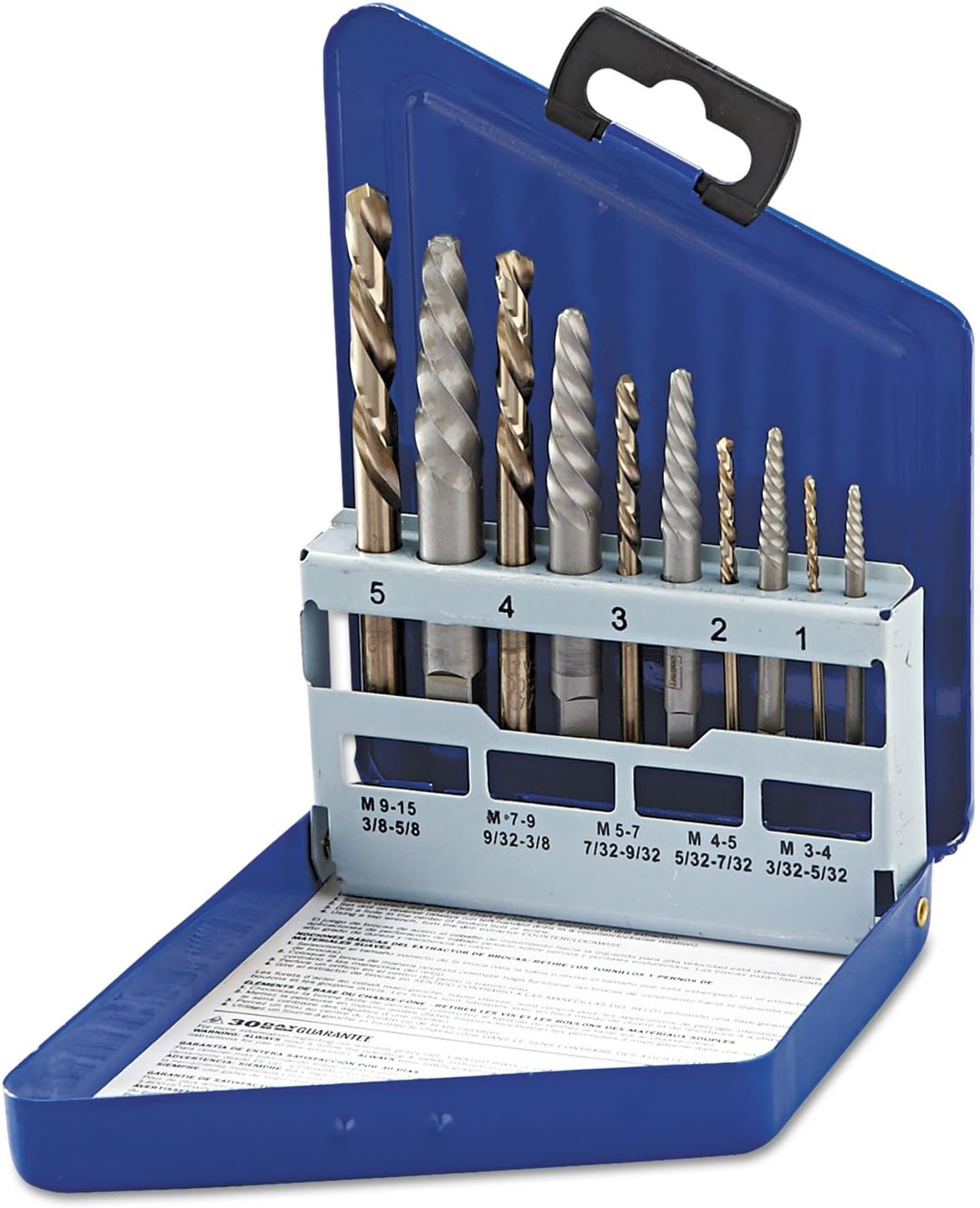 Screw extractor and drill bit set, 35 pieces per pack