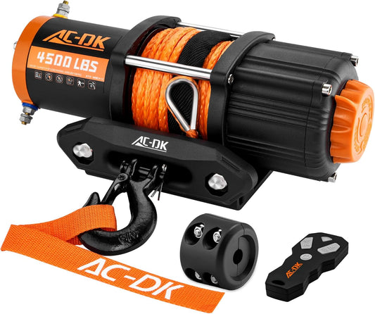 5500 lb 12V Synthetic Rope Winch Wireless Remote Waterproof ATV/UTV