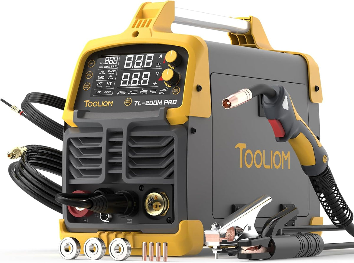 250A 110V/220V Dual Voltage Aluminum Alloy MIG Welder with Pulse, 4-in-1 Multifunction, Gas/Gasless, MIG/Lift TIG/MMA